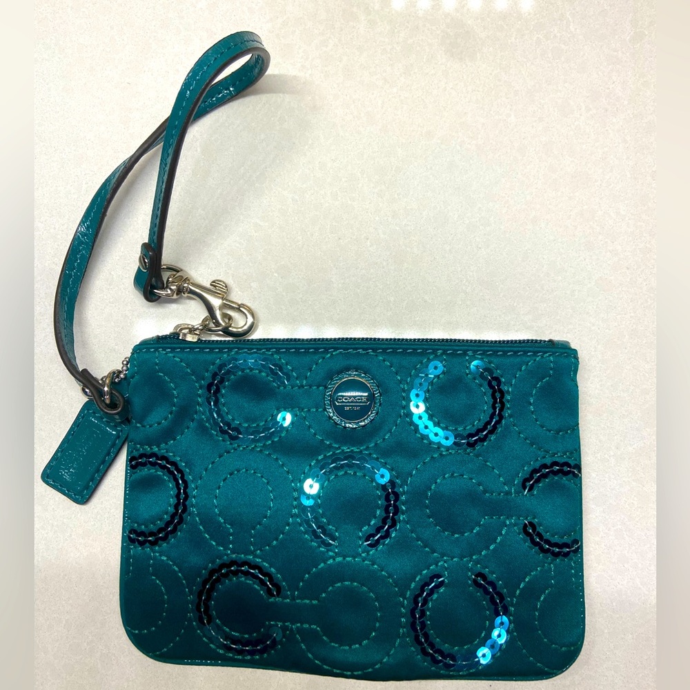 Coach Teal Wristlet